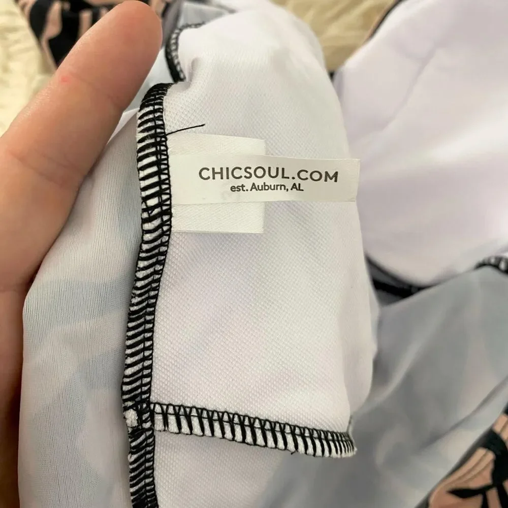 NWOT Chic Soul Spending My PTO Swimsuit, Zebra pattern Size 3XL